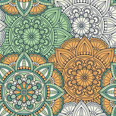 Ethnic floral seamless pattern