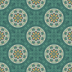 Ethnic floral seamless pattern