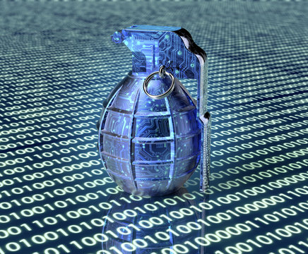 Cyber Terrorism Concept Computer Bomb In Electronic Environment