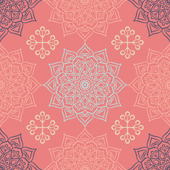 Ethnic floral seamless pattern