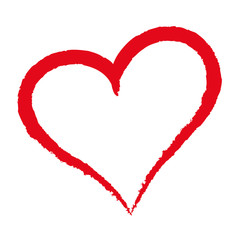 Gemaltes rotes Herz aus einer Linie - Liebe, Hochzeit, Valentinstag 
