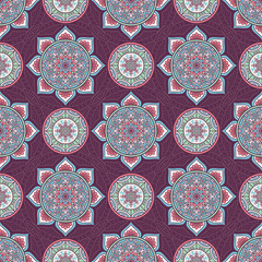 Ethnic floral seamless pattern