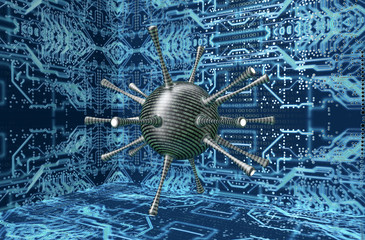 digital safety concept computer virus in electronic environment