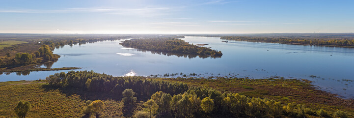river Kama in autumn day