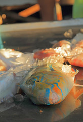 frozen fish on the street market, Phuket island