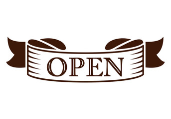 graphic vintage open on ribbon, vector