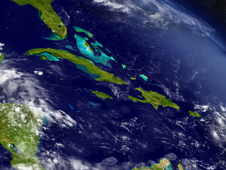 Fototapeta na wymiar North Caribbean from space