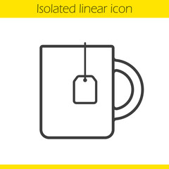 Fototapeta premium Teacup linear icon