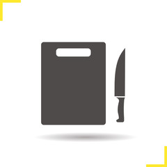 Cutting board with knife icon