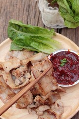 grilled pork belly korean food is delicious.