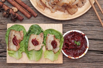 grilled pork belly korean food is delicious.