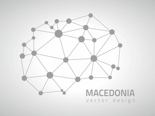 Macedonia grey outline vector map