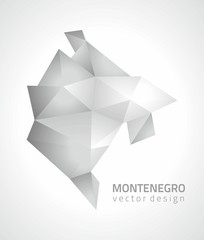 Montenegro grey vector map