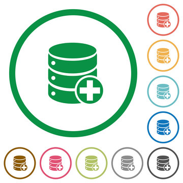 Add to database outlined flat icons