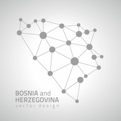Bosnia and Herzegovina grey outline vector map