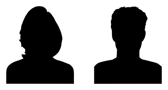 Silhouette von Mann und Frau