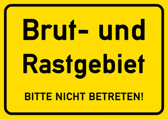 ms1 MarkierungSchild - A2 Poster - Brut- und Rastgebiet - DIN-A2 g4359