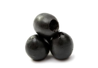 Black olives isolated