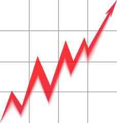 red graph growing right up to the table