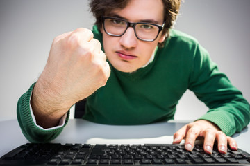 Man showing fist