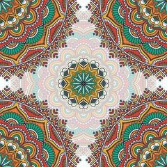 Ethnic floral seamless pattern
