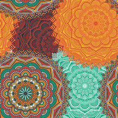 Ethnic floral seamless pattern