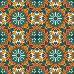 Ethnic floral seamless pattern