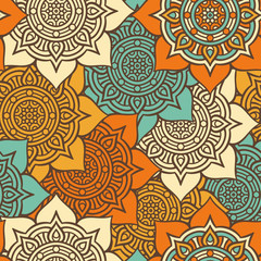 Ethnic floral seamless pattern