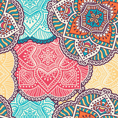 Ethnic floral seamless pattern