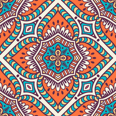 Ethnic floral seamless pattern