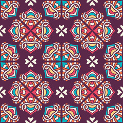 Ethnic floral seamless pattern