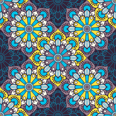 Ethnic floral seamless pattern