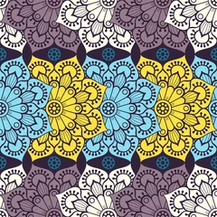 Foto op Aluminium Ethnic floral seamless pattern © visnezh