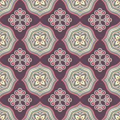 Ethnic floral seamless pattern