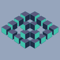 Optical illusion, abstract geometric design element.