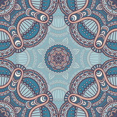 Ethnic floral seamless pattern