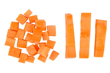 carrots slice isolated on white background