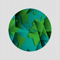 Planet design. World icon. Flat illustration