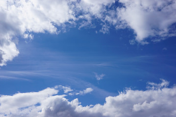 blue sky and clouds with copy space