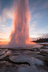 Eruption of the most famous geyser in Iceland- Strokkur. 