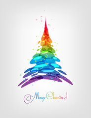 Abstract multicolored Christmas tree