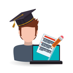 E-learning design. Education icon. Isolated illustration