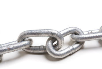 Chain link on white with copy space