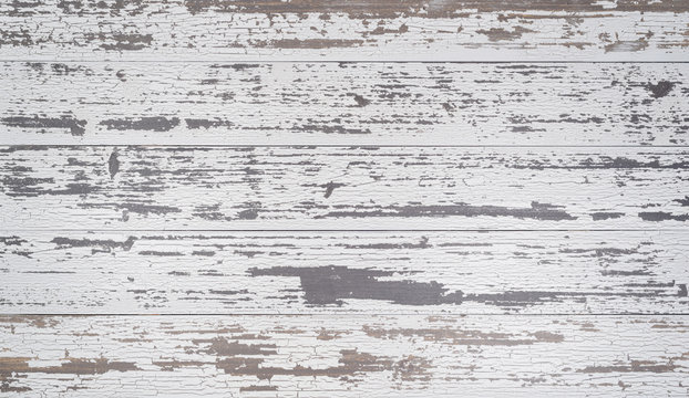 White, weathered wooden planks or wall