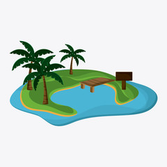 Beach design. Palm tree icon. Colorful illustration