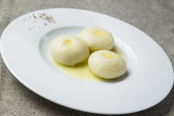 potato dumplings  served on a plate