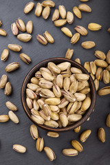 pistachios in the plate