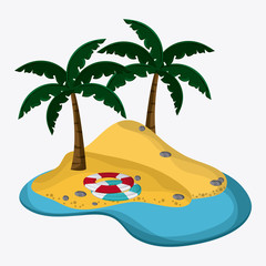 Beach design. Palm tree icon. Colorful illustration