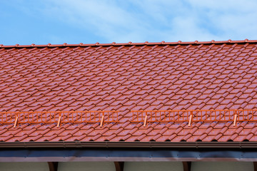modern roof of glazed ceramic tiles.