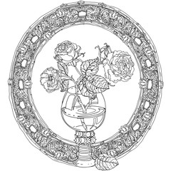 still life coloring book antistress style